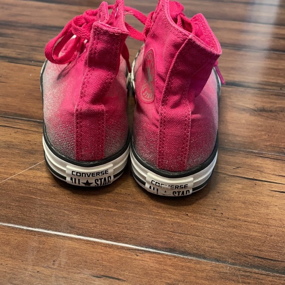 Converse canvas high tops pink,silver glitter size 3 - Picture 4 of 10